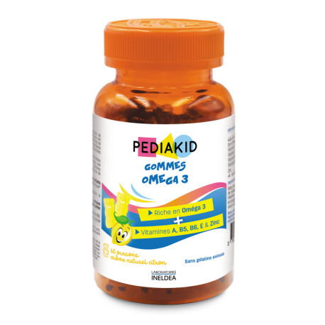 PEDIAKID НАТУРАЛЬНІ ВЕДМЕЖУЙКИ ОМЕГА 3 / PEDIAKID GOMMES OMEGA 3 - підтримує функції мозку, 60 жувальних вітамінів 