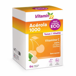 VITAMIN’22 АЦЕРОЛА 1000 Максі Формат Еко / ACEROLA 1000 MAXI FORMAT ECO, 64 жевательных таблетки