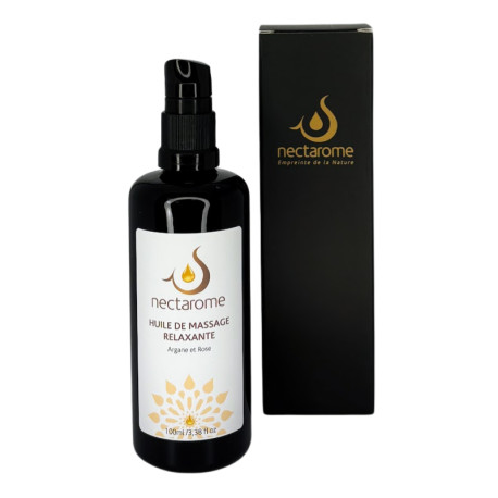 Nectarome Масло массажное релаксирующее аргания + роза / Huile de massage Relaxante Rose et Argane, 100 мл